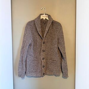 J.Crew Mens Medium Lambswool Shawl Collar Cardigan Sweater Grey Marl Heather